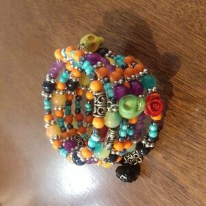Multi Colored Sugar Skull Bracelet